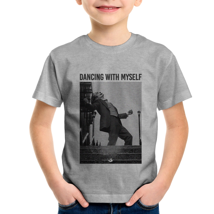 Camiseta Infantil Dancing with myself - Cinza