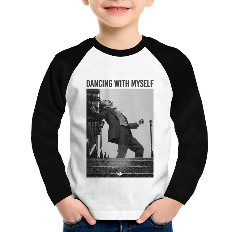 Camiseta Raglan Infantil Dancing with myself Manga Longa