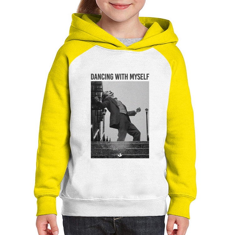 Moletom Infantil Dancing with myself - Branco/Amarelo