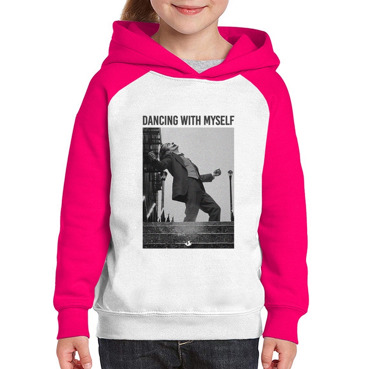 Moletom Infantil Dancing with myself - Branco/Rosa