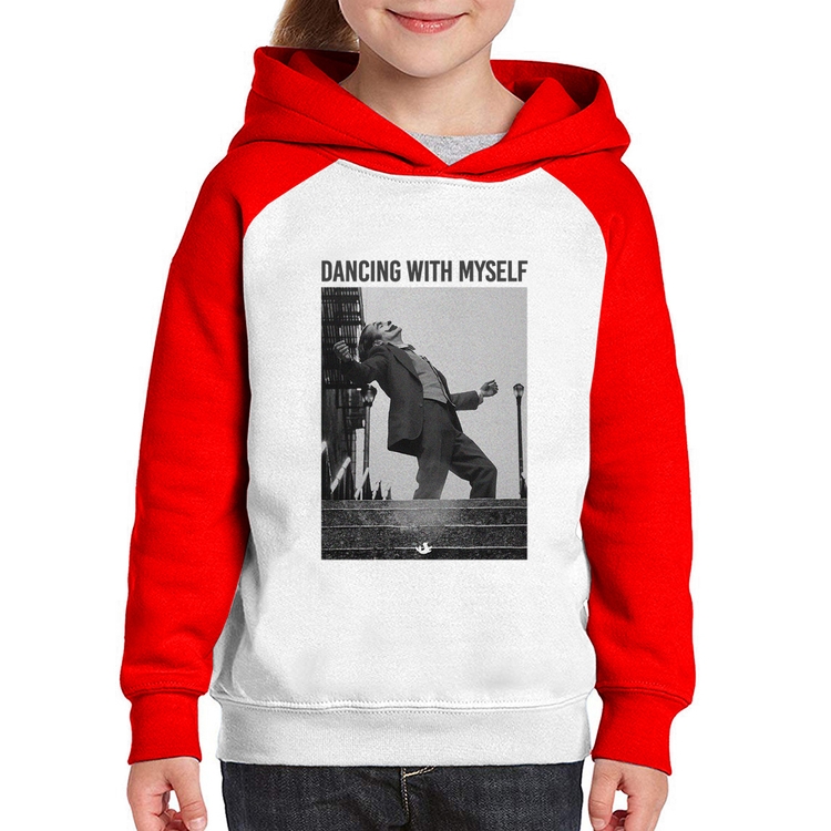 Moletom Infantil Dancing with myself - Branco/Vermelho
