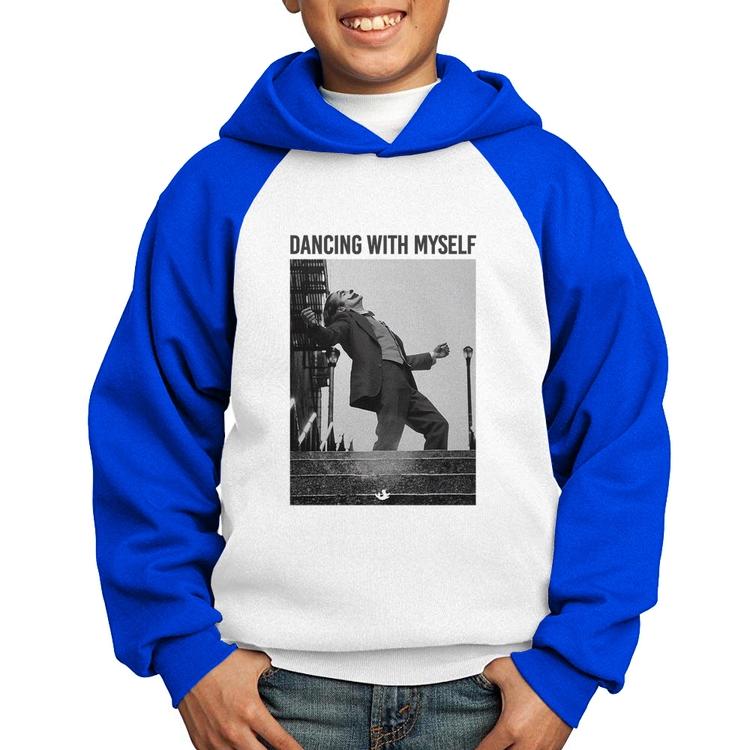 Moletom Infantil Dancing with myself - Branco/Azul