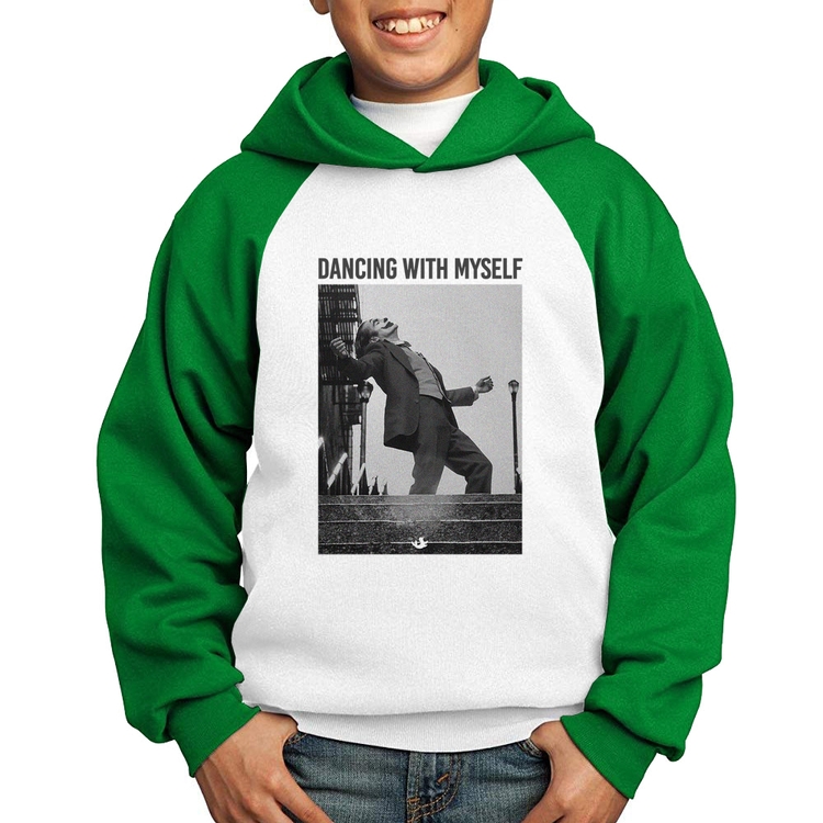Moletom Infantil Dancing with myself - Branco/Verde