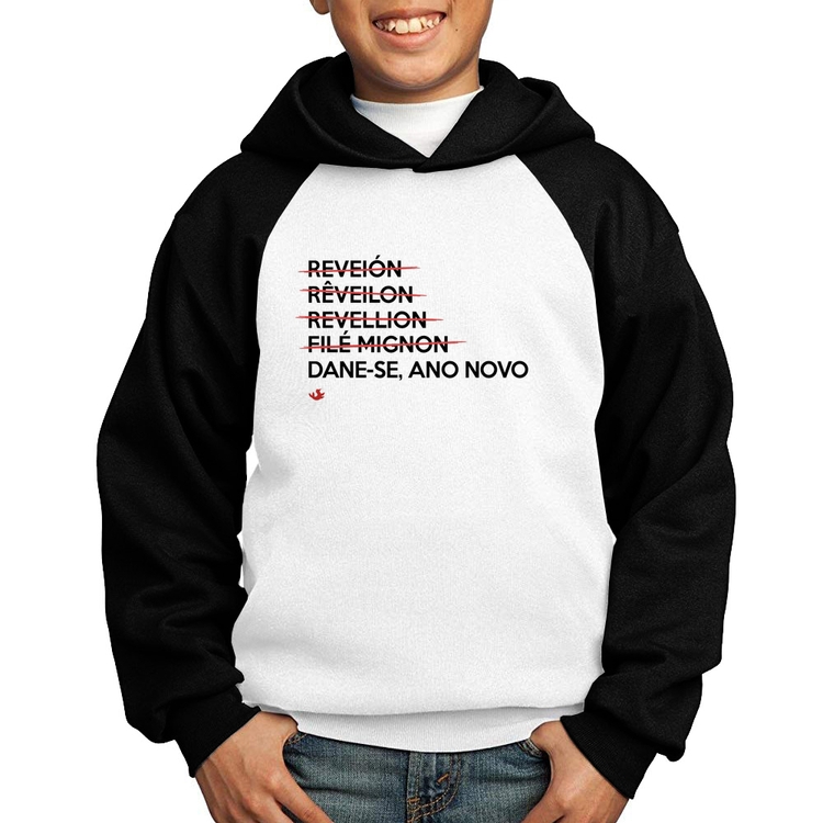 Moletom Infantil Dane-se, ano novo - Branco/Preto
