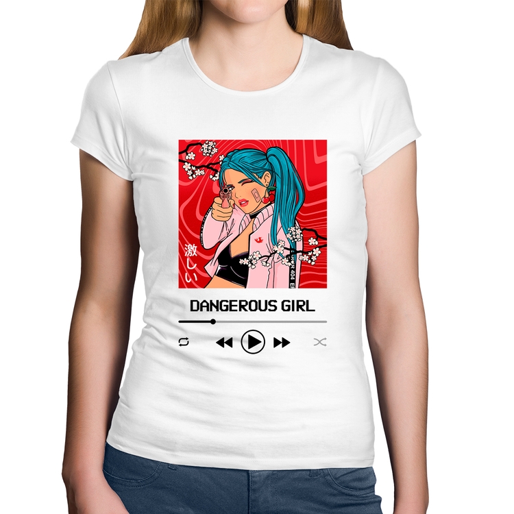 Baby Look Algodão Dangerous Girl - Branca