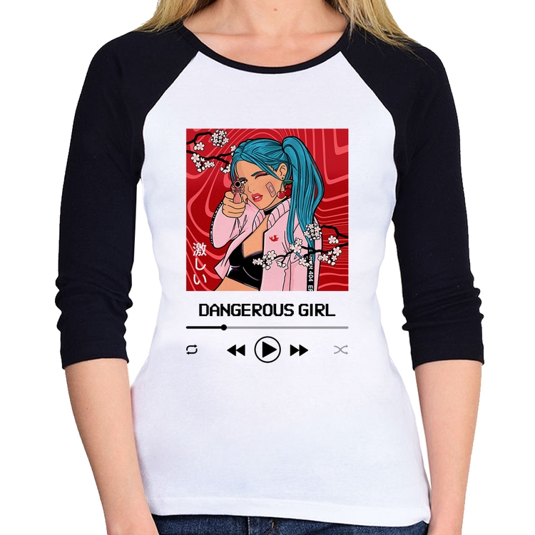 Baby Look Raglan Dangerous Girl Manga 3/4
