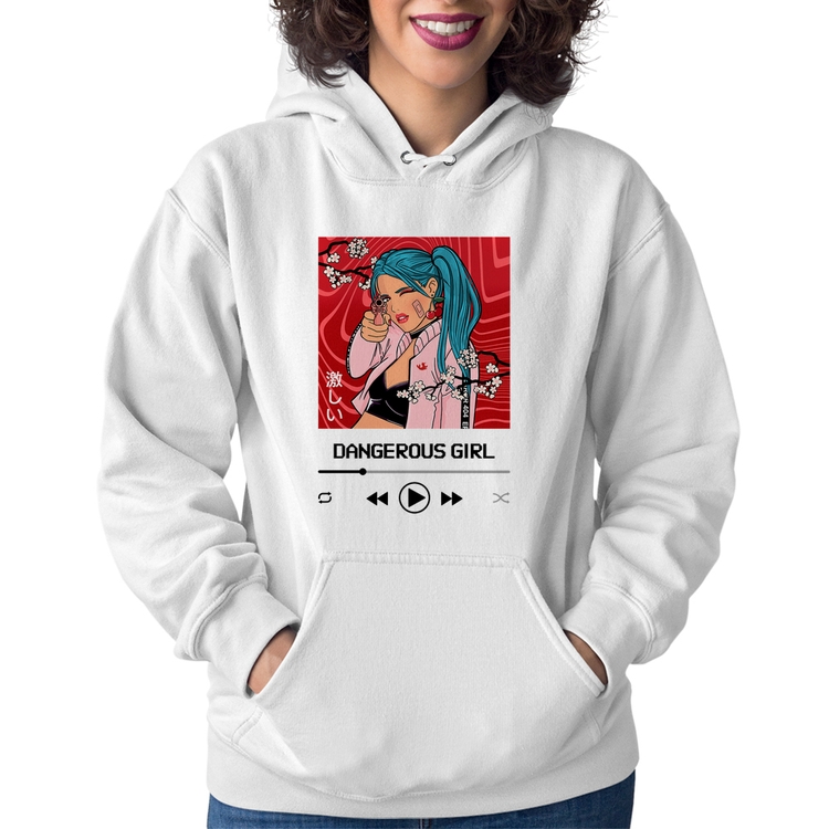 Moletom Feminino Dangerous Girl - Branco
