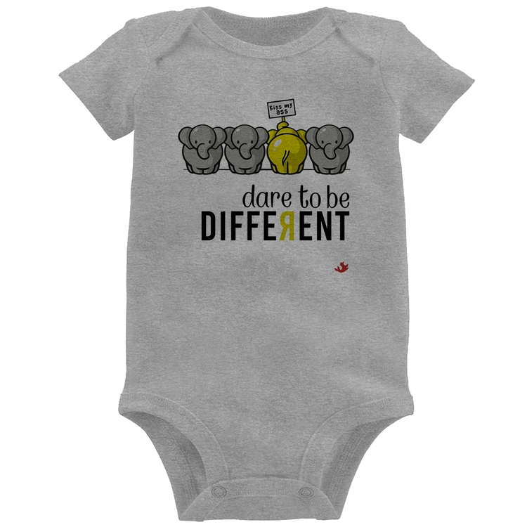 Body Bebê Dare to be different - Cinza