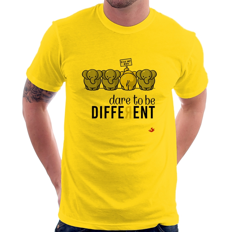 Camiseta Dare to be different - Amarela