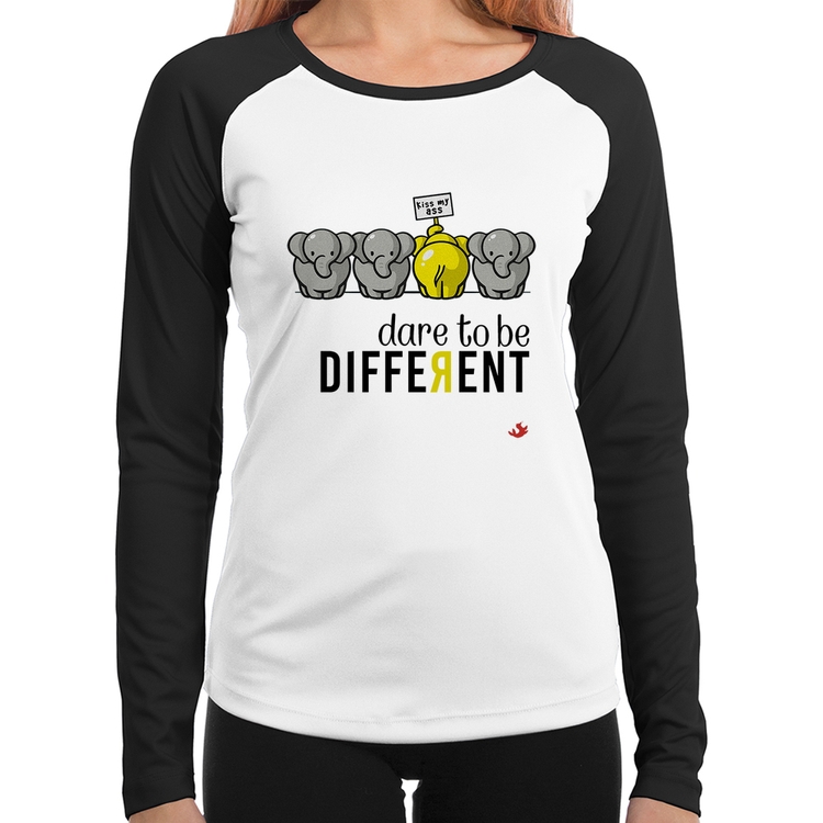 Baby Look Raglan Dare to be different Manga Longa
