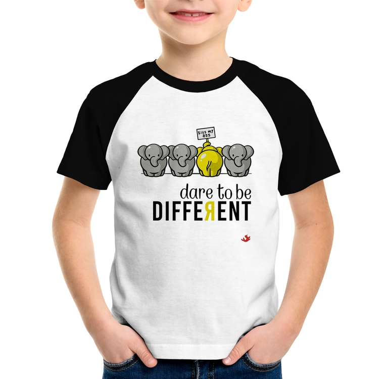 Camiseta Raglan Infantil Dare to be different