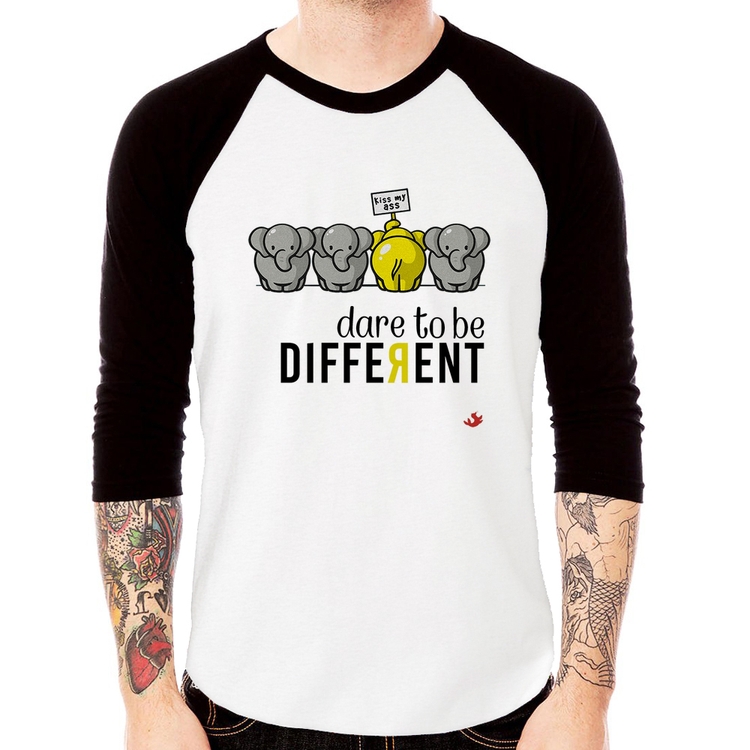 Camiseta Raglan Dare to be different Manga 3/4