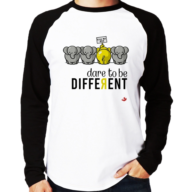 Camiseta Raglan Dare to be different Manga Longa