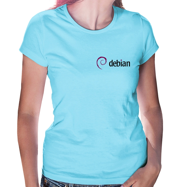 Baby Look Debian Linux - Azul Bebê