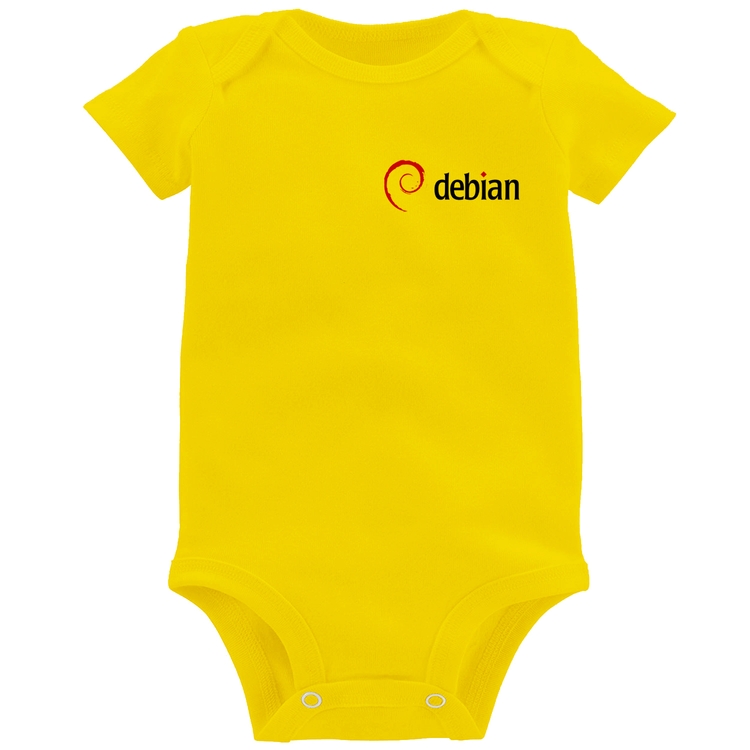 Body Bebê Debian Linux - Amarelo