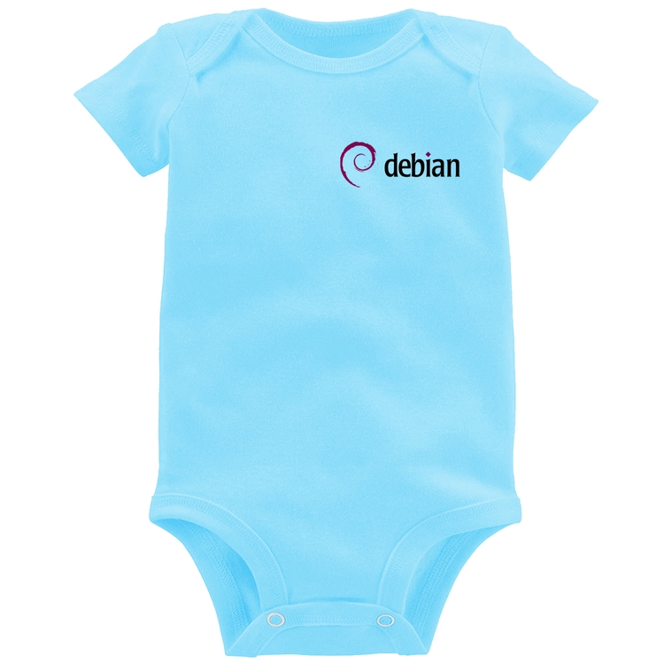 Body Bebê Debian Linux - Azul Bebê