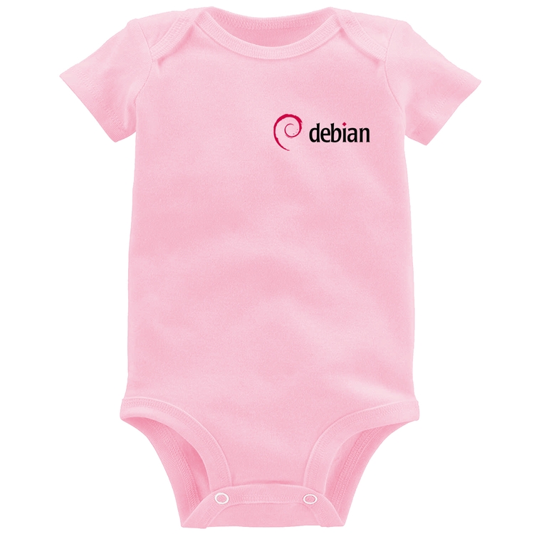 Body Bebê Debian Linux - Rosa Bebê