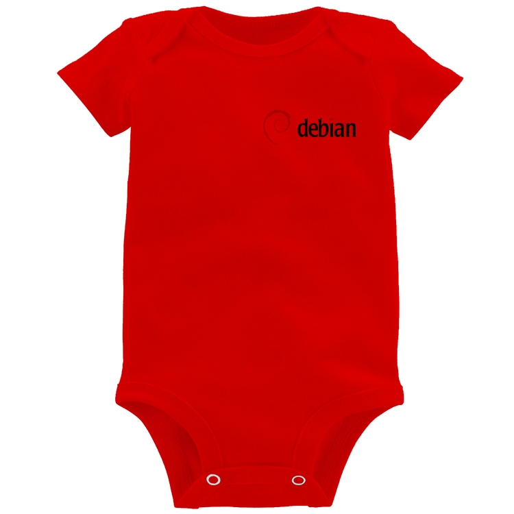 Body Bebê Debian Linux - Vermelho