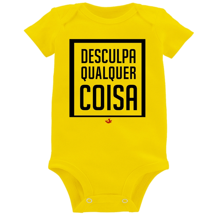 Body Bebê Desculpa Qualquer Coisa - Amarelo
