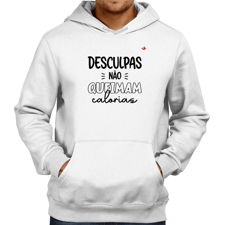 Moletom Desculpas não queimam calorias - Branco