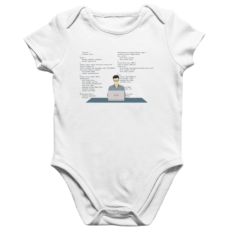 Body Bebê Algodão Desenvolvedor Front-end CSS - Branco