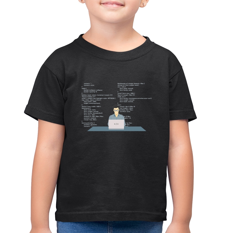 Camiseta Algodão Infantil Desenvolvedor Front-end CSS