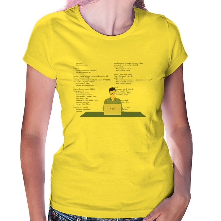 Baby Look Desenvolvedor Front-end CSS - Amarela