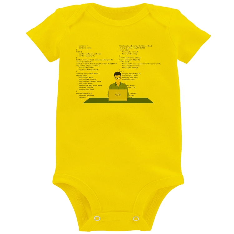 Body Bebê Desenvolvedor Front-end CSS - Amarelo