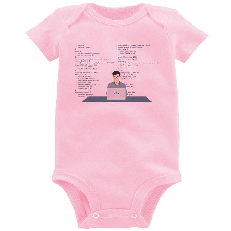 Body Bebê Desenvolvedor Front-end CSS - Rosa Bebê