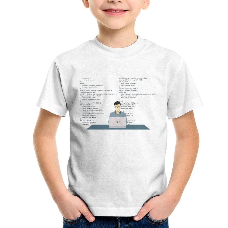 Camiseta Infantil Desenvolvedor Front-end CSS