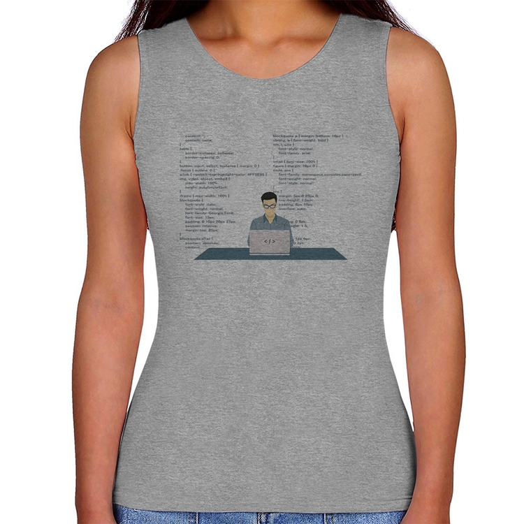 Regata Feminina Desenvolvedor Front-end CSS - Cinza