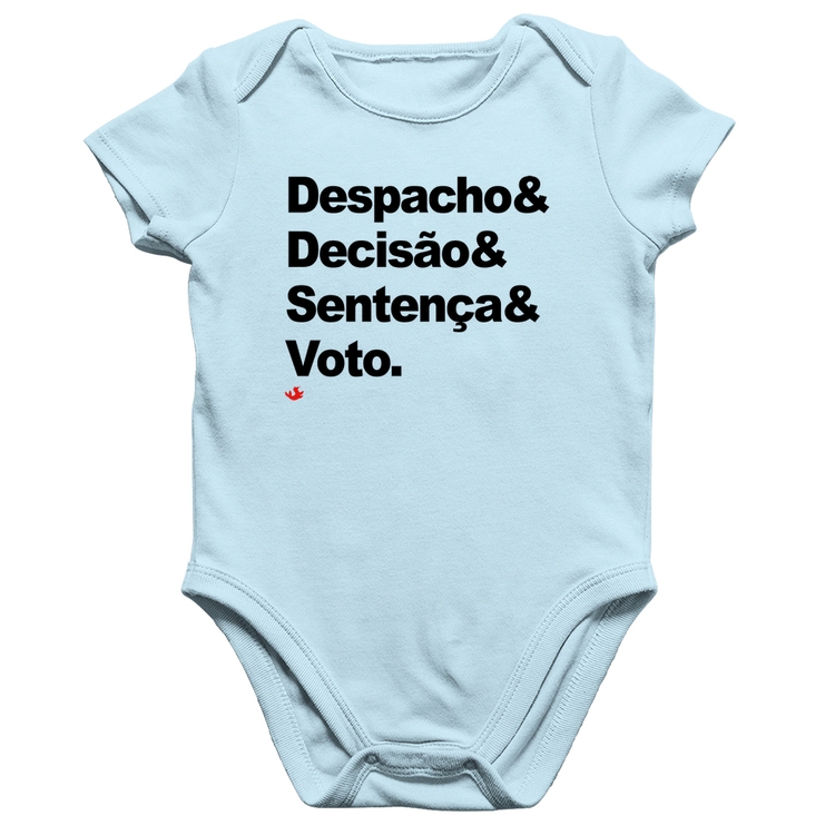 Body Bebê Algodão Despacho & Decisão & Sentença & Voto - Azul Bebê