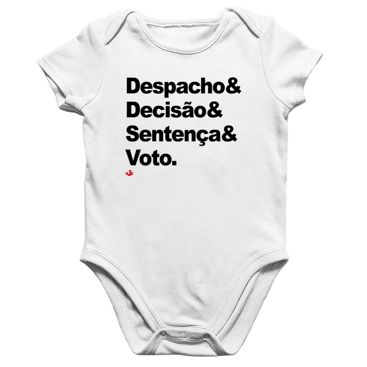 Body Bebê Algodão Despacho & Decisão & Sentença & Voto - Branco
