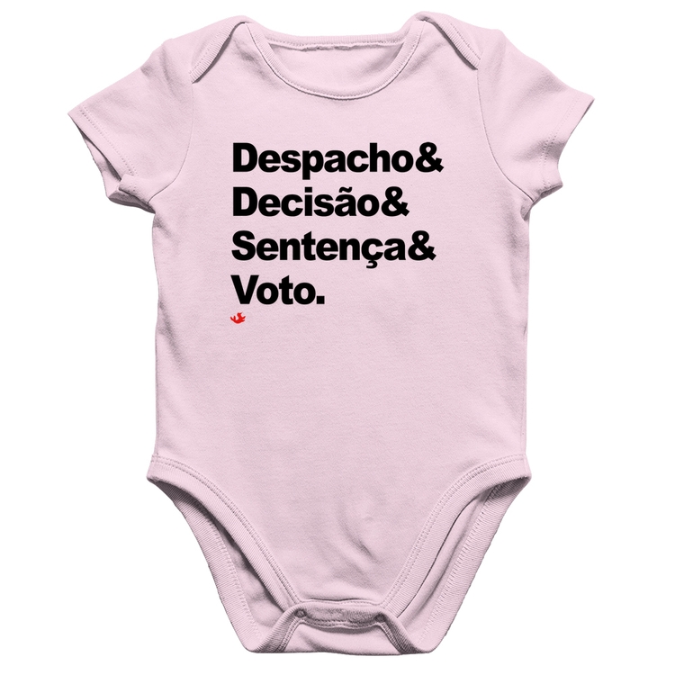 Body Bebê Algodão Despacho & Decisão & Sentença & Voto - Rosa Bebê