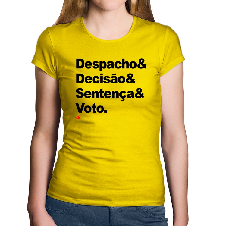 Baby Look Algodão Despacho & Decisão & Sentença & Voto - Amarela