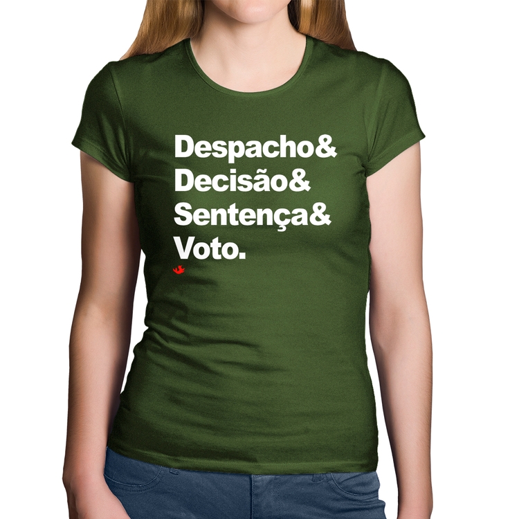 Baby Look Algodão Despacho & Decisão & Sentença & Voto - Musgo