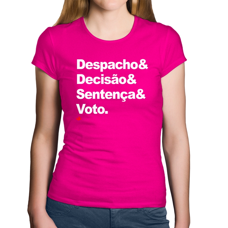 Baby Look Algodão Despacho & Decisão & Sentença & Voto - Rosa