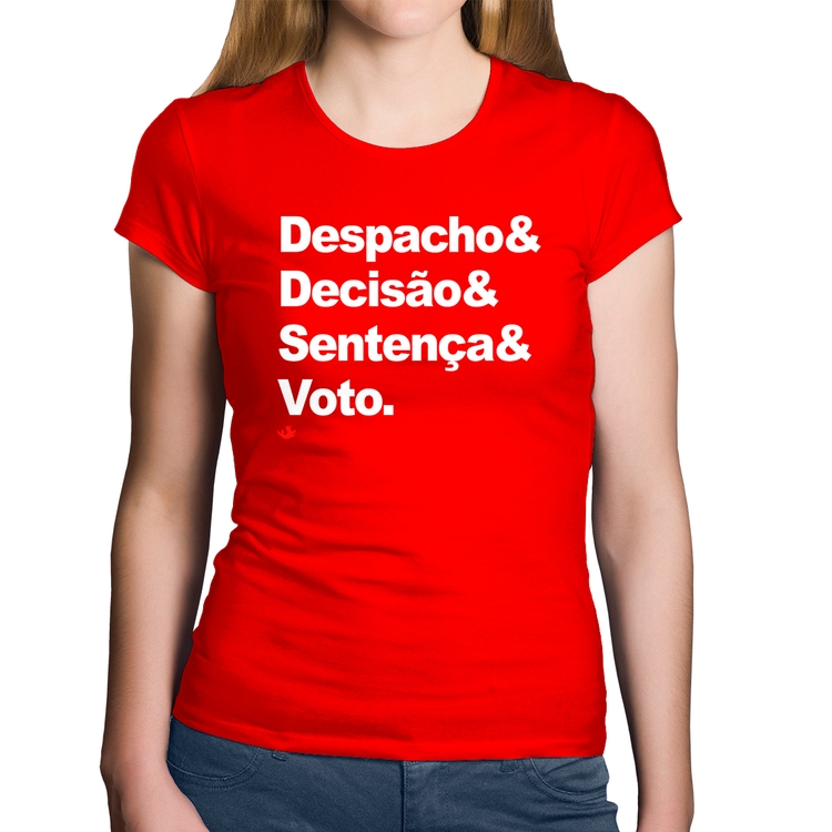 Baby Look Algodão Despacho & Decisão & Sentença & Voto - Vermelha