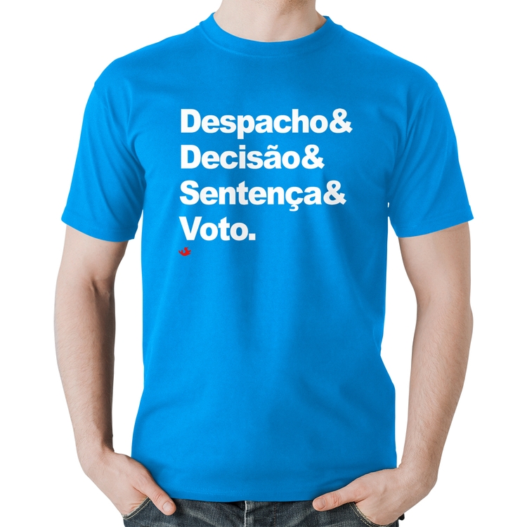 Camiseta Algodão Despacho & Decisão & Sentença & Voto - Azul