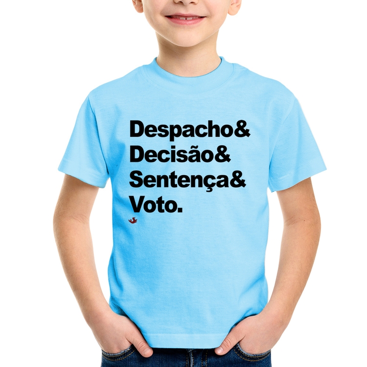 Camiseta Infantil Despacho & Decisão & Sentença & Voto - Azul Bebê