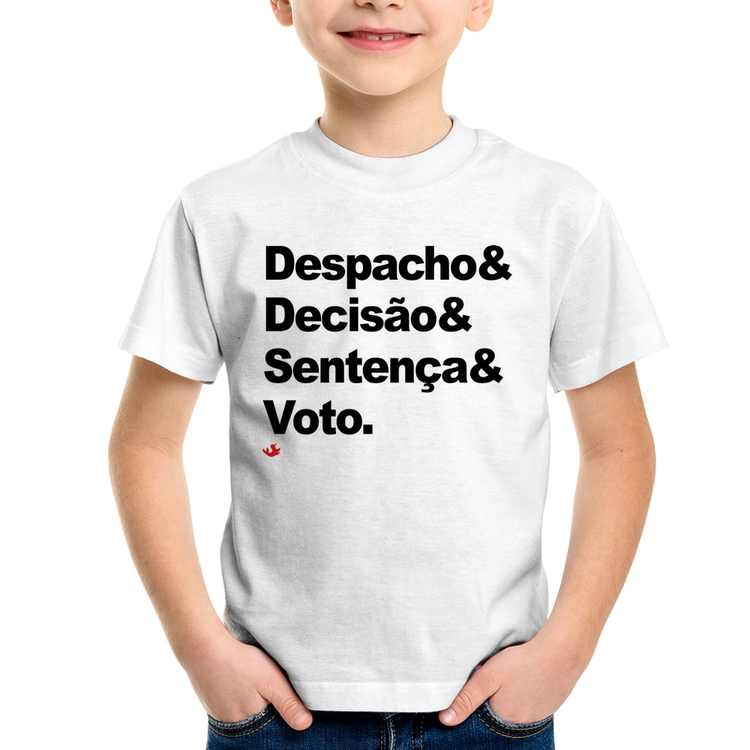 Camiseta Infantil Despacho & Decisão & Sentença & Voto