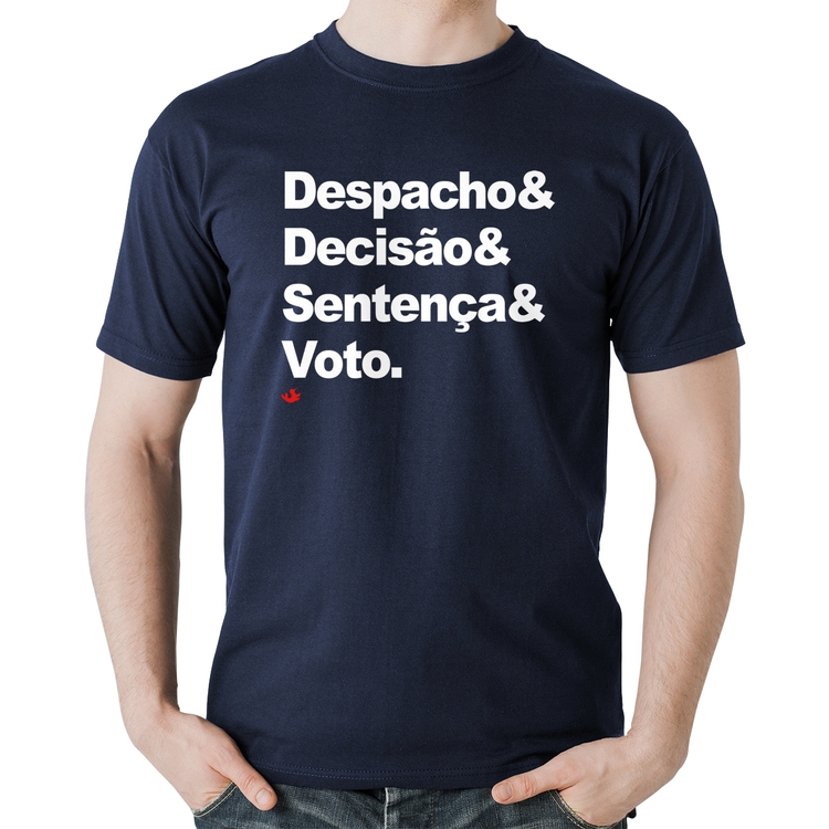 Camiseta Algodão Despacho & Decisão & Sentença & Voto - Marinho