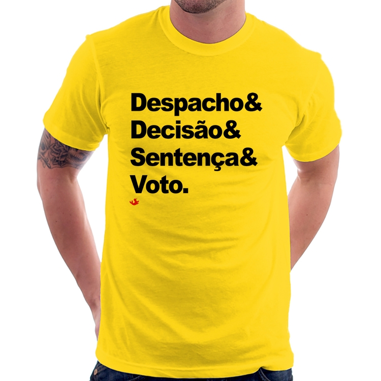 Camiseta Despacho & Decisão & Sentença & Voto - Amarela