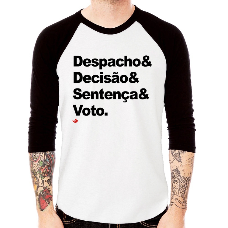 Camiseta Raglan Despacho & Decisão & Sentença & Voto Manga 3/4