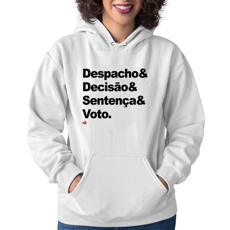 Moletom Feminino Despacho & Decisão & Sentença & Voto - Branco
