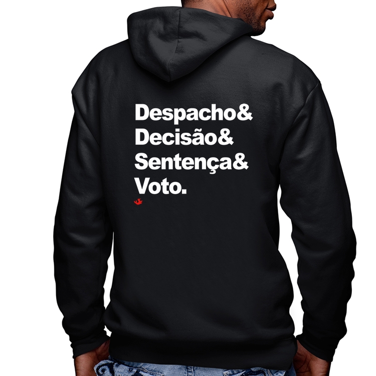 Blusa Moletom Despacho & Decisão & Sentença & Voto Masculina com Capuz e Zíper