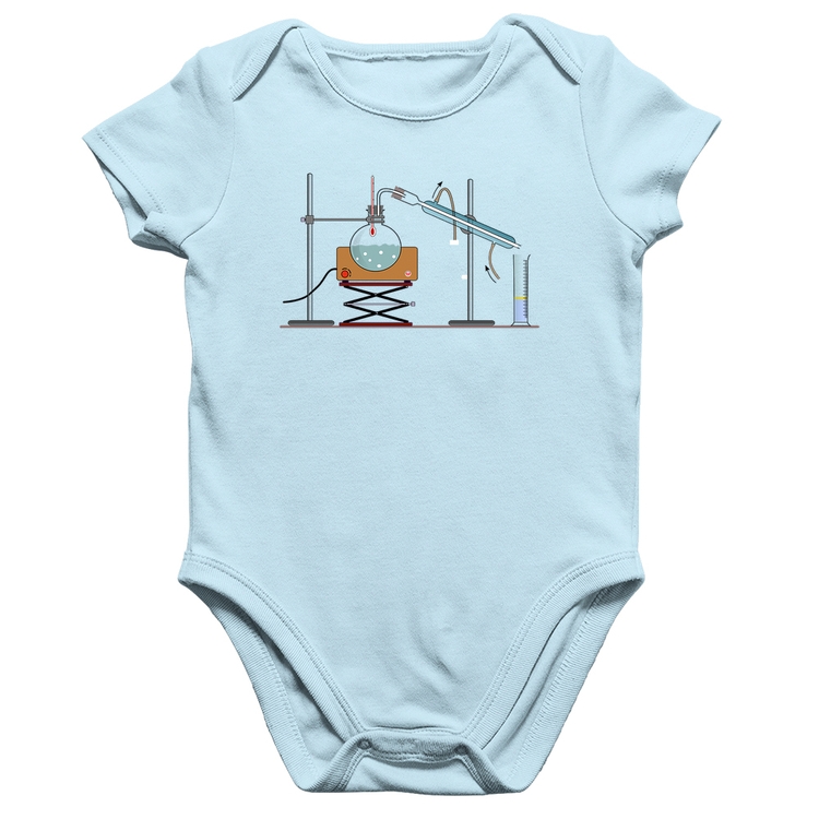 Body Bebê Algodão Destilação Química - Azul Bebê