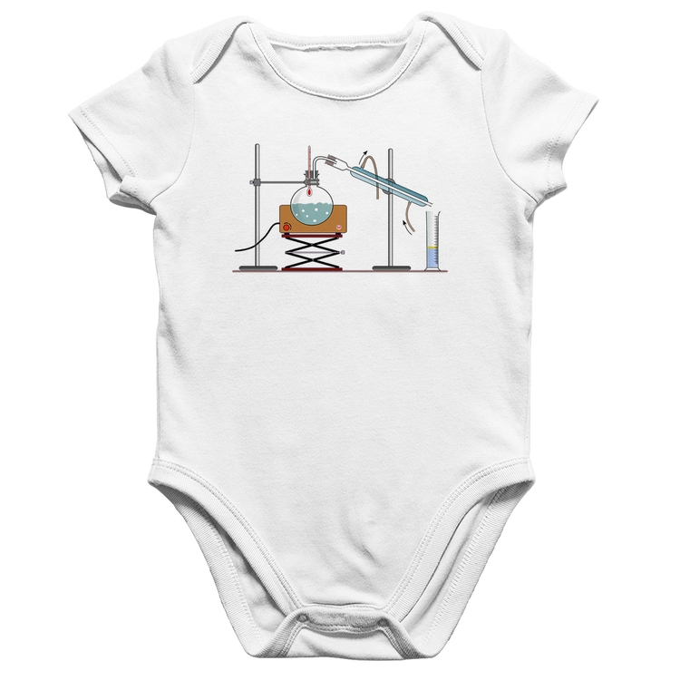 Body Bebê Algodão Destilação Química - Branco