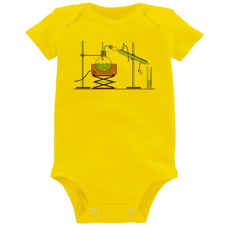 Body Bebê Destilação Química - Amarelo