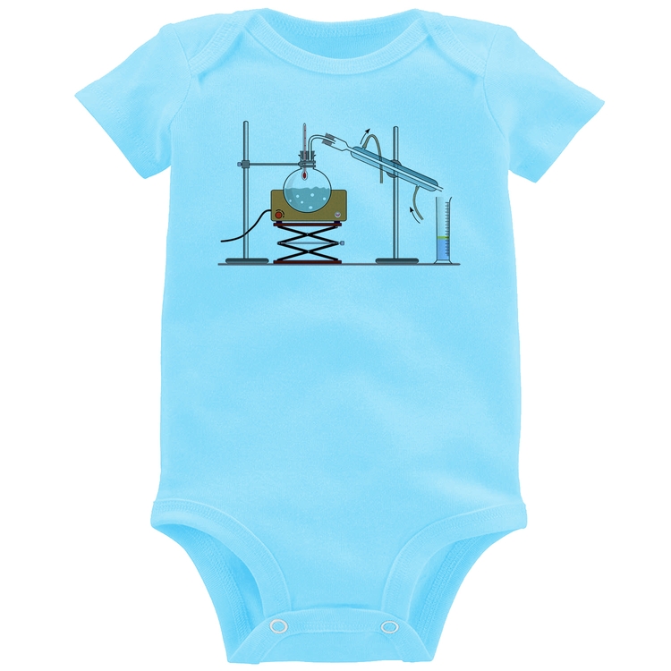 Body Bebê Destilação Química - Azul Bebê